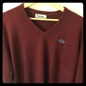 Vintage Lacoste sweater retro - Large burgundy 🐊